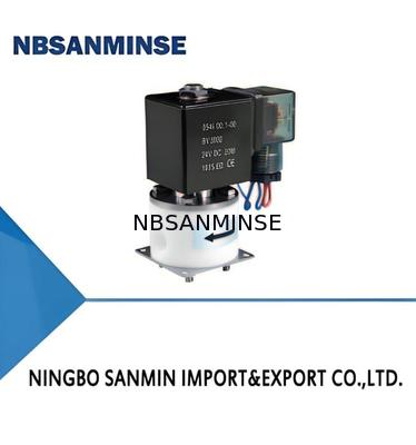 Zawór elektromagnetyczny PTFE z temperaturą otoczenia maks. +60°C, temperaturą medium 5°C–150°C i połączeniami M8x1 G1/8 M6 1/4UNF-28