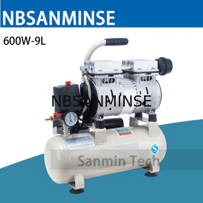 600W - 9L Mini sprężarka powietrza Bezolejowa wysokociśnieniowa konstrukcja wyciszenia Praca z drewnem Aplikacja domowa AC220V Wysoka jakość Sanmin
